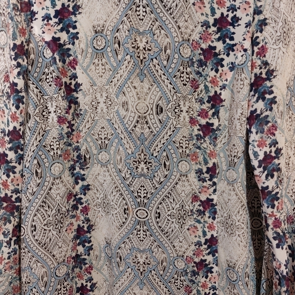 SPEECHLESS LADIES LONG SLEEVE BELL SLEEVE FLORAL PRINT DRESS L - Picture 3 of 6